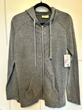 Bobbie Brooks Gray Hooded Zip-Up Sweatshirt